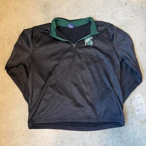 Michigan State Spartan Black Quarter-Zip Sweatshirt
